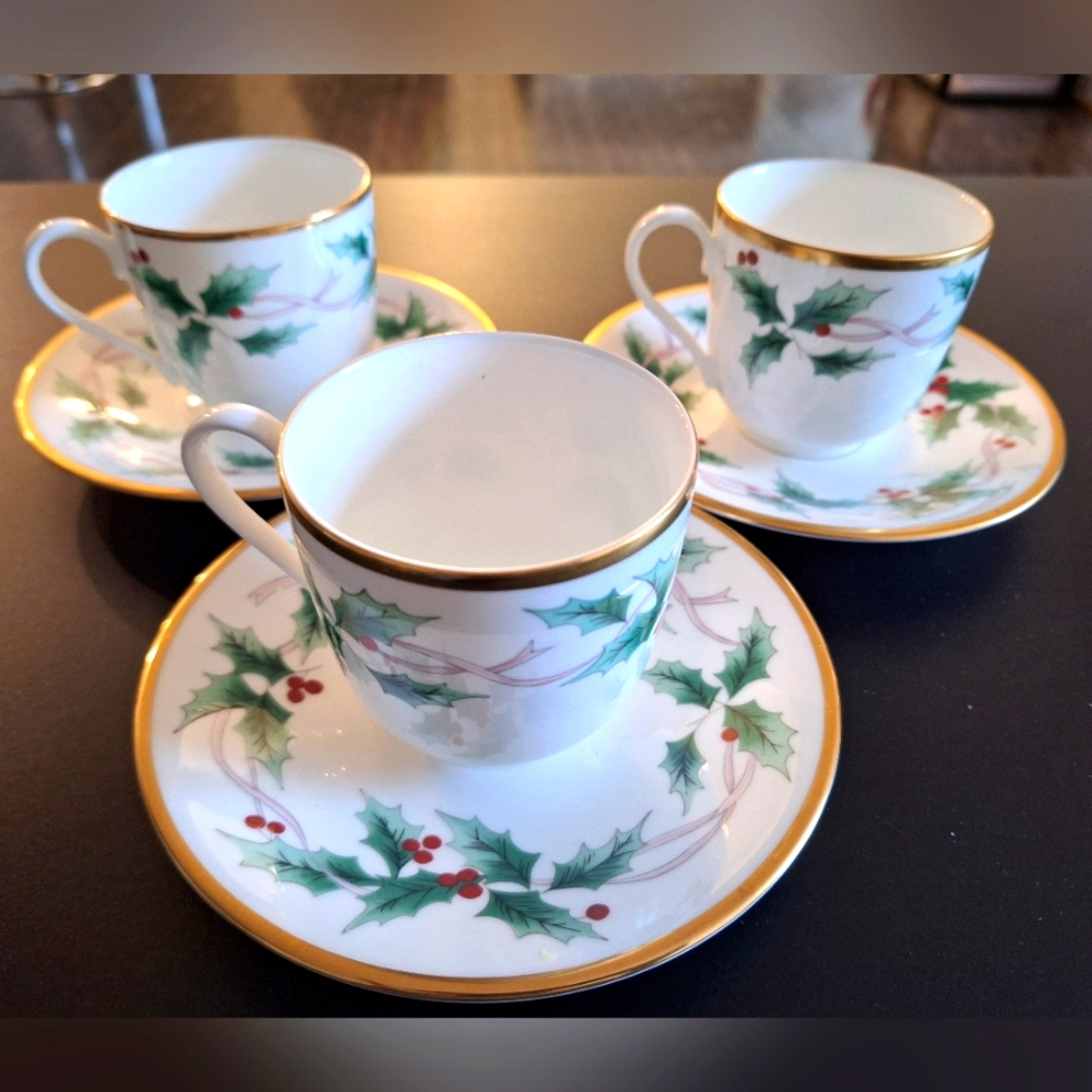3 saucer and cup sets- by Mikasa
